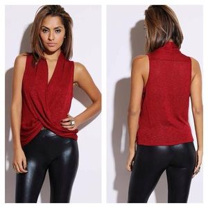 Front Wrap Sleeveless Top